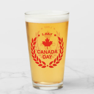Canada Day Wreath Glass Tumbler