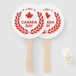 Canada Day Wreath Hand Fans