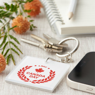 Canada Day Wreath Keychain