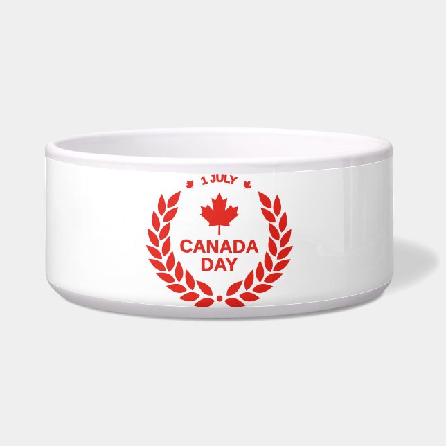 Canada Day Wreath Pet Bowl (Front)