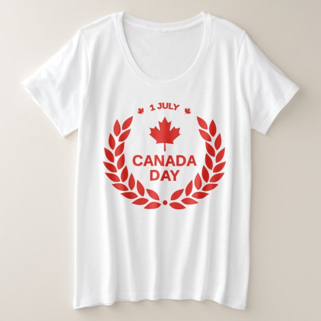 Canada Day Wreath Plus-Size Shirt (Design Front)