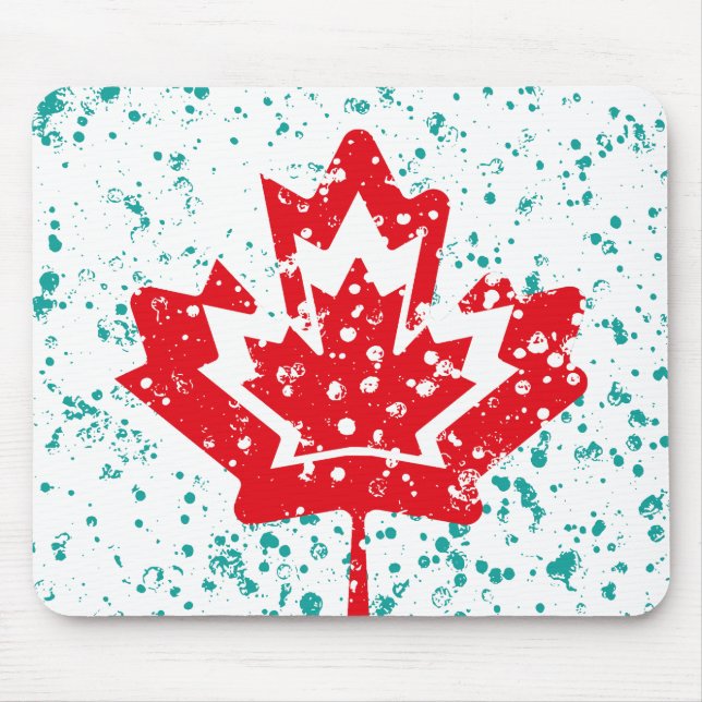 CANADA double RAIN EARTH MAPLE BY MASANSER PIXELAT Mouse Pad (Front)