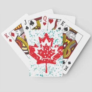 CANADA double RAIN EARTH MAPLE BY MASANSER PIXELAT Playing Cards