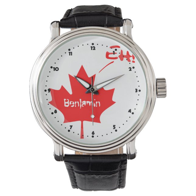 Canada Eh! Funny Canadian Pride Watch (Front)