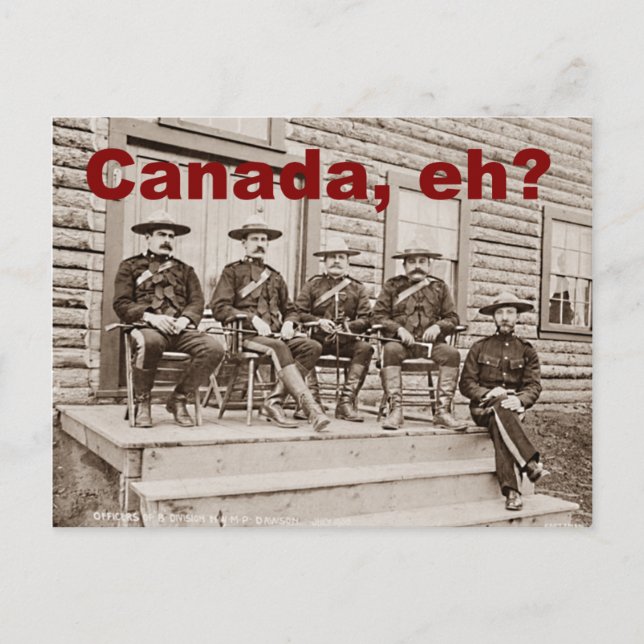 Canada Eh Vintage Mounties Photo Postcard (Front)