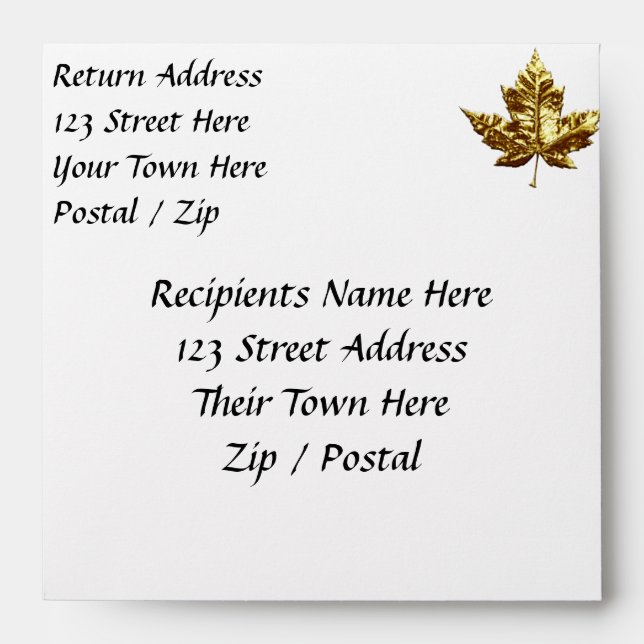 Canada Envelopes Personalised Gold Medal Envelope (Front)