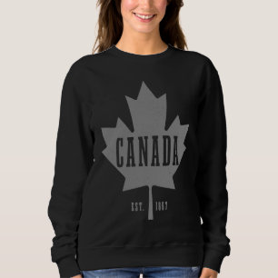 Canada Est 1867 Maple Leaf Canadian Flag Pride Roo Sweatshirt