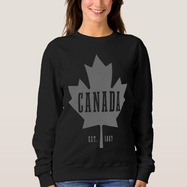 Canada Est 1867 Maple Leaf Canadian Flag Pride Roo Sweatshirt (Front)