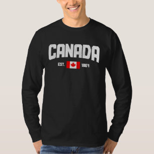 Canada Est 1867 Maple Leaf Canadian Flag Pride Roo T-Shirt
