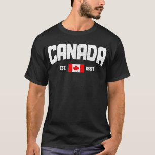 Canada Est 1867 Maple Leaf Canadian Flag Pride Roo T-Shirt
