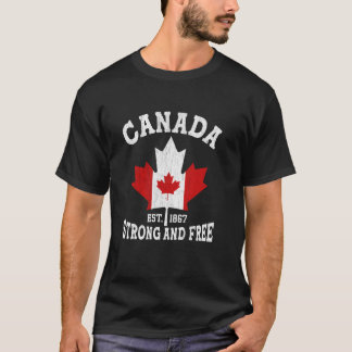 Canada Est 1867 Proud Canadian Vintage Maple Leaf  T-Shirt