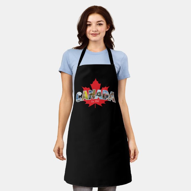 "Canada Est. 1867" With Maple Leaf Graphic Apron (Worn)