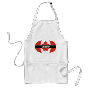 Canada Established 1867 Maple Leaf Flag White Text Standard Apron