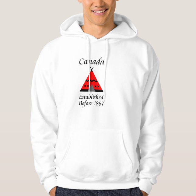 Canada Established Before 1867 Red Teepee Colour Hoodie (Front)
