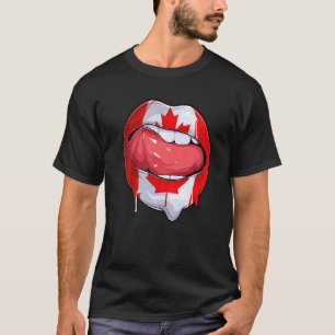 Canada Fan Flag Mouth Soccer Canadian T-Shirt