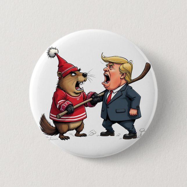 Canada fighting Trump 6 Cm Round Badge (Front)
