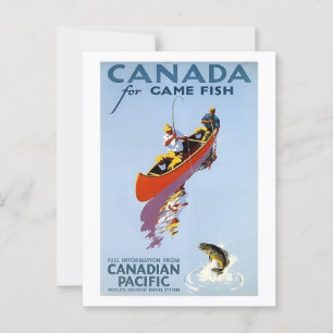Canada, Fishing, Outdoor Sports, Vintage Inspired Postcard