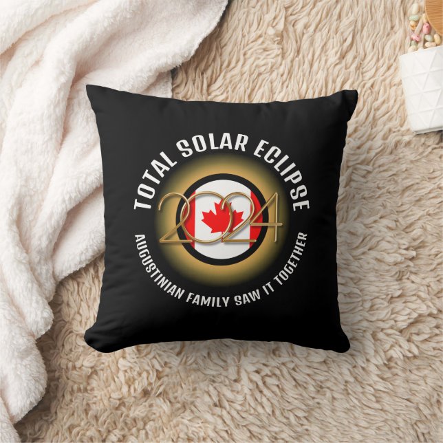 CANADA Flag 2024 TOTAL SOLAR ECLIPSE Souvenir Cushion (Blanket)