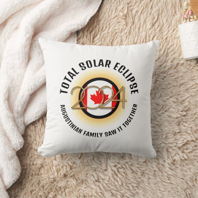 CANADA Flag 2024 TOTAL SOLAR ECLIPSE Souvenir Cushion (Blanket)