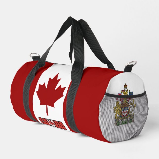 Canada flag and coat of arms duffle bag (Right Corner)