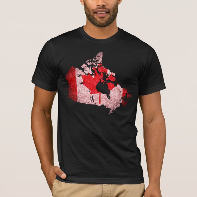 Canada Flag and Map T-Shirt (Front)