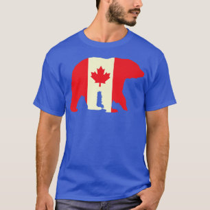 Canada Flag Bear Silhouette Canadian Leaf Premium T-Shirt