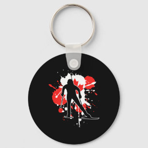 Canada Flag Biathlonist - Canadian Biathlon 1 Key Ring