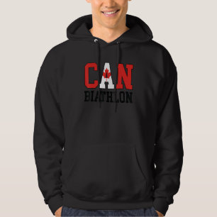 Canada Flag Biathlonist Canadian Can Biathlon Hoodie
