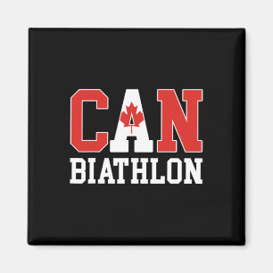 Canada Flag Biathlonist - Canadian Can Biathlon Magnet