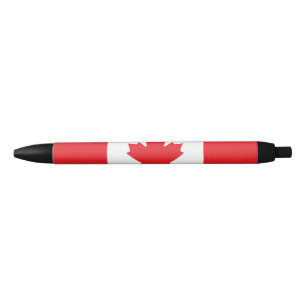 Canada flag black ink pen