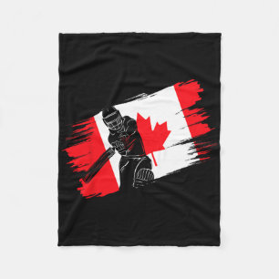 Canada Flag Canada Cricket Fan Player Coach Umpire Fleece Blanket