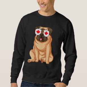 Canada Flag Canadian Bull Dog Funny Sunglasses Sweatshirt
