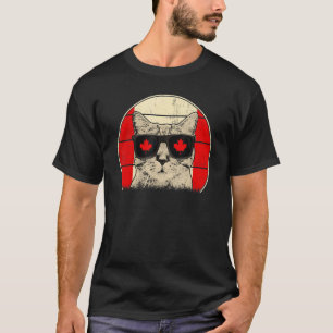 Canada Flag Canadian Cat Sunglasses Men Women T-Shirt