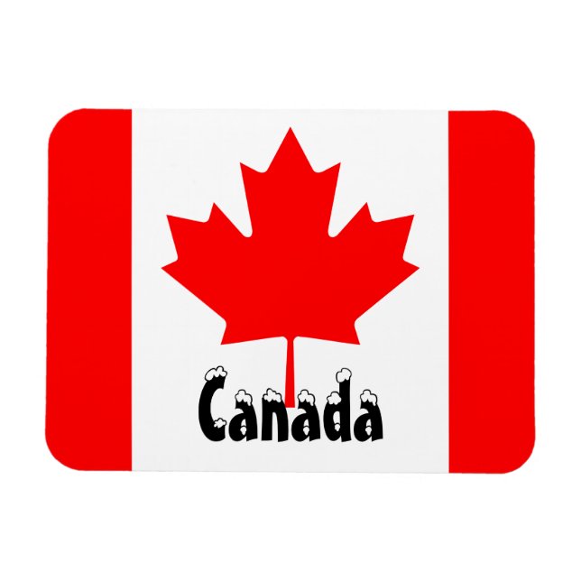 Canada Flag Canadian Colours Red White Maple Leaf Magnet (Horizontal)