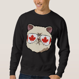 Canada Flag Canadian Exotic Shorthaire Cat Sunglas Sweatshirt