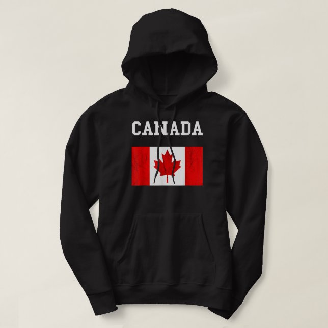 Canada Flag Canadian Flag Canadian Roots Maple Lea Hoodie (Design Front)