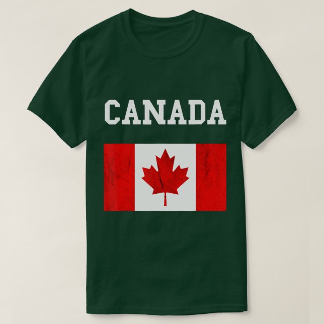 Canada Flag Canadian Flag Canadian Roots Maple Lea T-Shirt (Design Front)