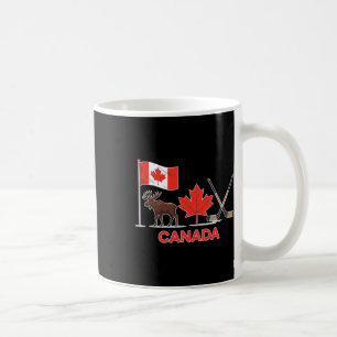 Canada Flag Canadian Maple Leaf Deer Ice Hockey  Coffee Mug