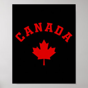 Canada Flag Canadian Maple Leaf Hiking Skiing Camp Poster