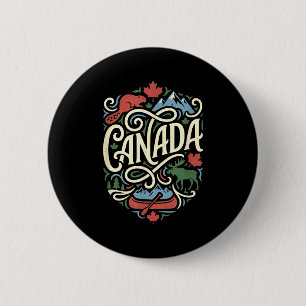 Canada flag canadian maple leaf outdoor & 6 cm round badge