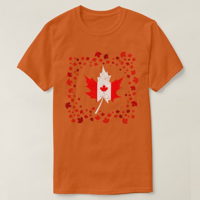 Canada Flag Canadian Maple Leaf T-Shirt (Design Front)