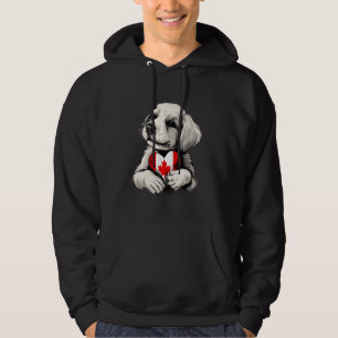 Canada Flag Canadian Pride Heart Dog Canada Maple  Hoodie