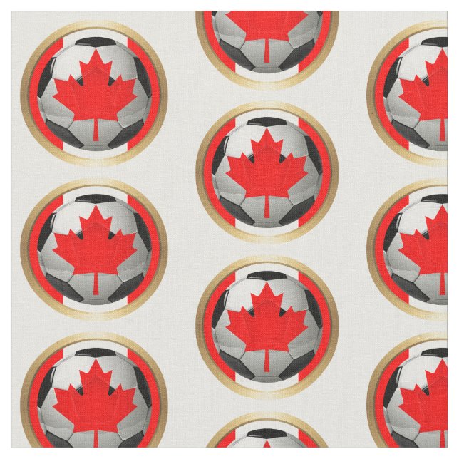 Canada Flag Canadian Soccer Ball Fabric (Close Up)