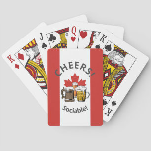 CANADA FLAG Cartoon 3 Beers Cheers Sociable Playing Cards