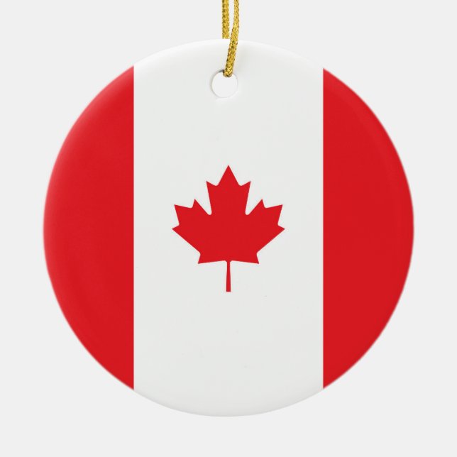 Canada flag ceramic tree decoration (Front)