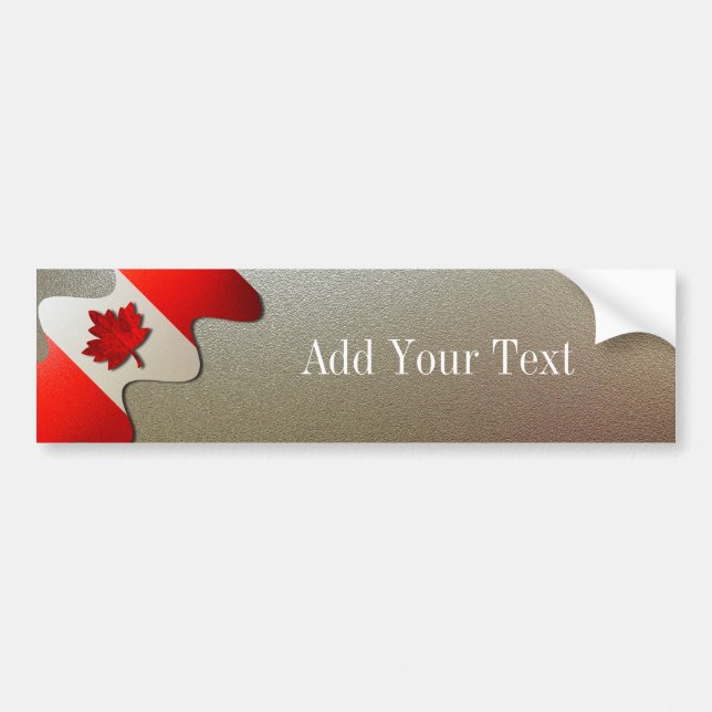 Canada Flag-Chrome by Shirley Taylor Bumper Sticker (Front)