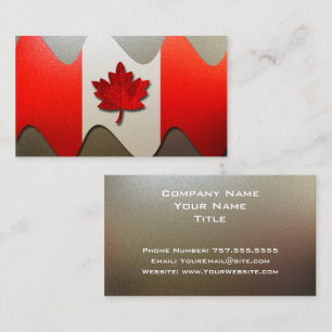 Canada Flag-Chrome by Shirley Taylor Business Card