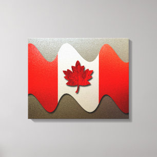 Canada Flag-Chrome by Shirley Taylor Canvas Print