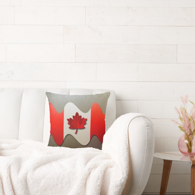 Canada Flag-Chrome by Shirley Taylor Cushion (Couch)