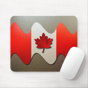 Canada Flag-Chrome by Shirley Taylor Mouse Pad